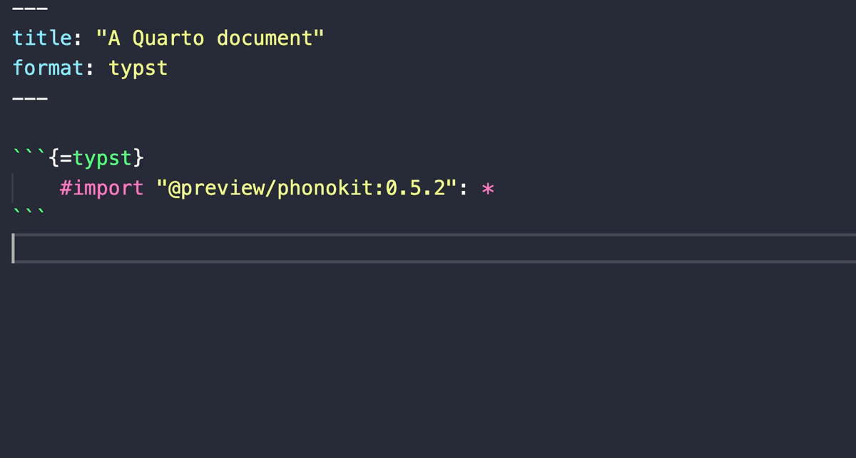 Triggering a Quarto snippet in Positron